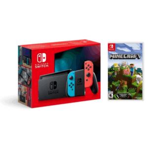 Nintendo Pack Switch Azul Néon/Vermelho Néon + Minecraft: Nintendo Switch Edition
