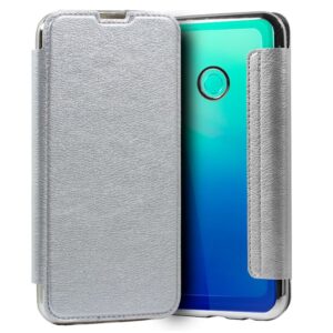 Capa com Cobertura Huawei P40 Lite E Couro Prateado