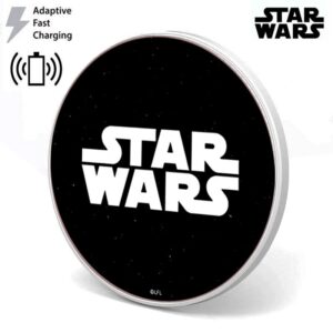 Base para carregador de smartphones Qi sem fio universal, licença do logotipo Star Wars (carregamento rápido)