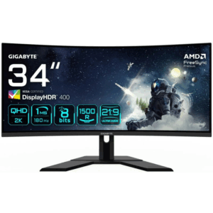 Gigabyte G34WQCP 34" LED VA UltraWide QHD 180Hz HDR 400 FreeSync Premium Curvo