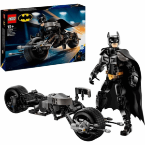 DC Super Heroes Batman Figura montável com Batpod, brinquedo de construção