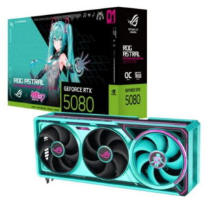 SUS ROG Astral RTX 5080 16GB GDDR7 OC Hatsune Miku Edition Placa Gráfica Reflex 2 RTX AI DLSS4