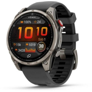 Garmin Fenix 8 Pro LTE Satélite 47mm AMOLED Preto Cinzento Titânio Correa Silicone 10ATM
