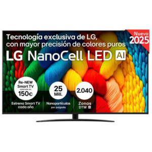 LG 75NANO81A6A 75" 4K Ultra HD NanoCell Smart TV Preto