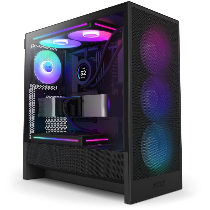 NZXT H5 Flow RGB 2024 Midi Tower E-ATX USB-C Preta - Image 1