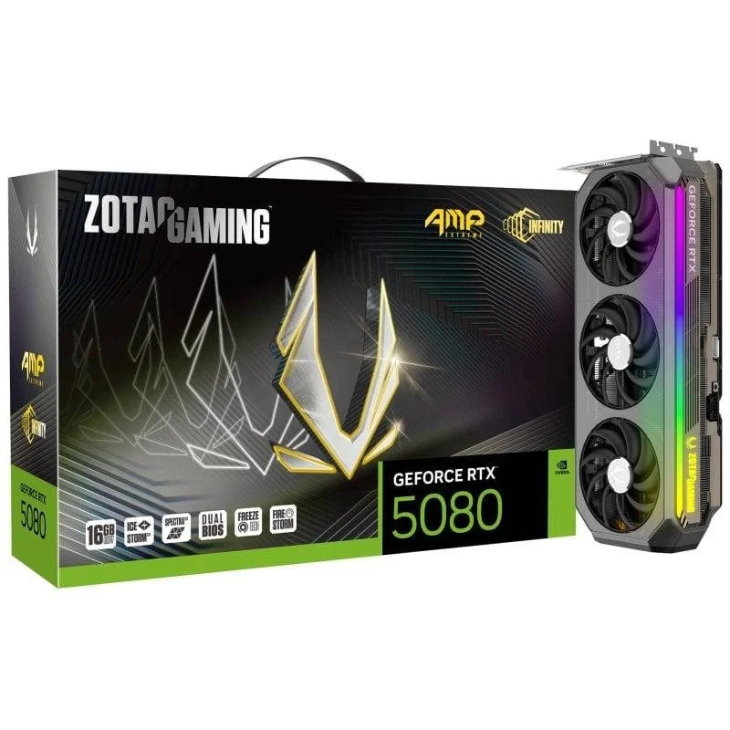 Zotac RTX 5080 AMP Extreme INFINITY 16GB GDDR7 Reflex 2 RTX AI DLSS4 - Image 1