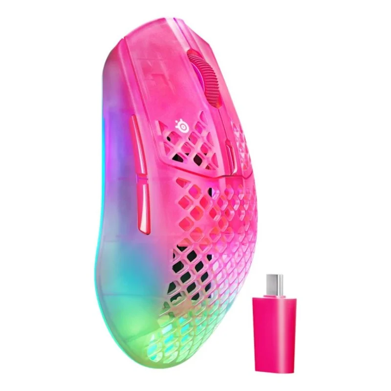 SteelSeries Aerox 3 Wireless Gen 2 RF Bluetooth 26000 DPI Magenta Haze - Image 2