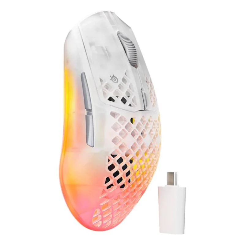 SteelSeries Aerox 3 Wireless Gen 2 Wireless 26000 DPI Transparente Branco 6 Botões - Image 1