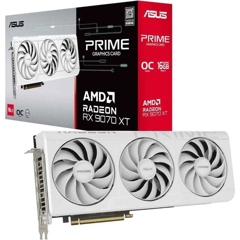 Asus Radeon RX 9070 XT PRIME WHITE 16GB GDDR6 PCI Express 5.0 - Image 1