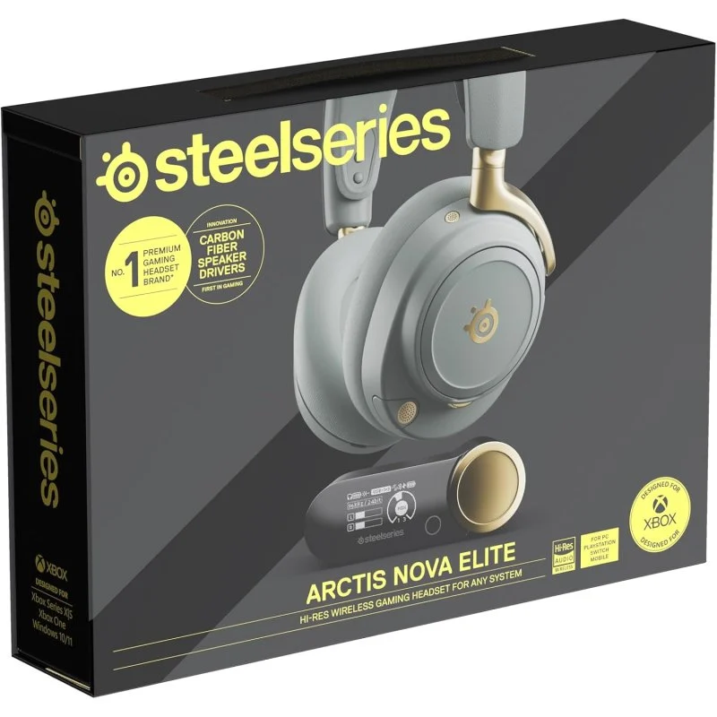 Steelseries Arctis Nova Elite sem fios Bluetooth Gaming Microfone Som Surround Verde Dourado - Image 2