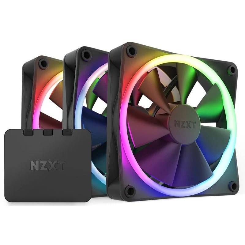 NZXT F120 RGB Triple Pack Ventoinhas Suplementares 120mm Pretas - Image 1