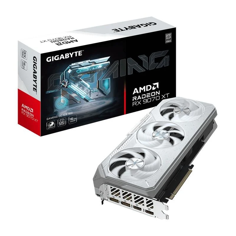 GIGABYTE Radeon RX 9070 XT GAMING OC ICE 16GB GDDR6 White - Image 1