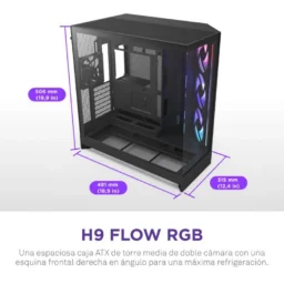 NZXT H9 Flow RGB Caixa E-ATX com Iluminação Preta - Thumbnail Image 2