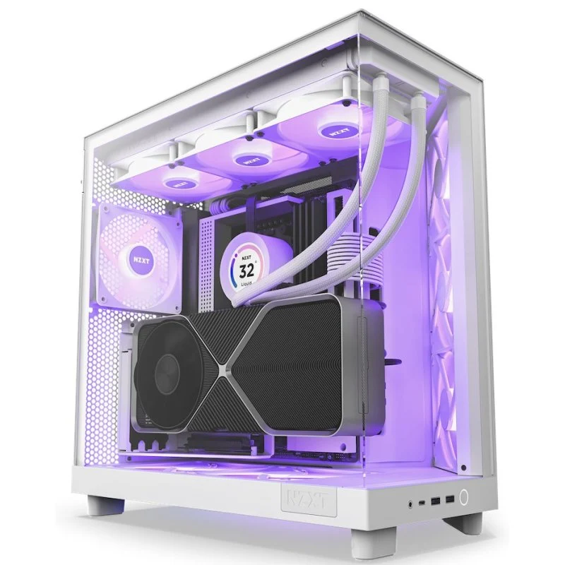 NZXT H6 Flow RGB Mid Tower Vidro Temperado USB-C Branca - Image 2