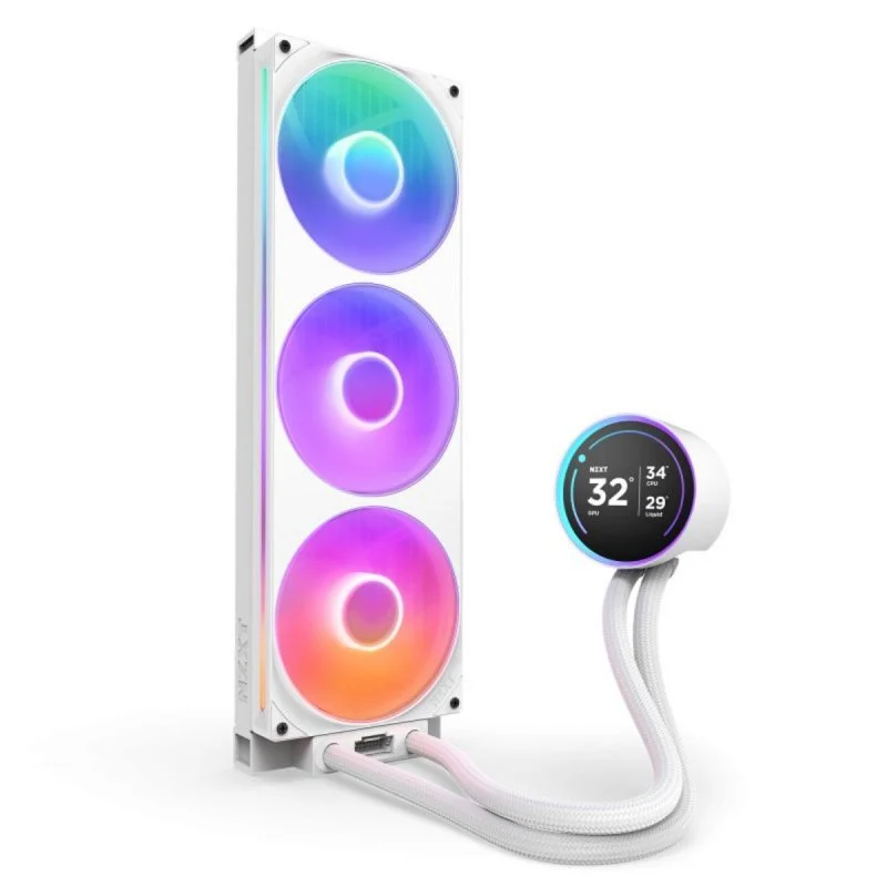 NZXT Kraken Elite 420 RGB V2 Kit 420mm com Ecrã IPS Branco - Image 2