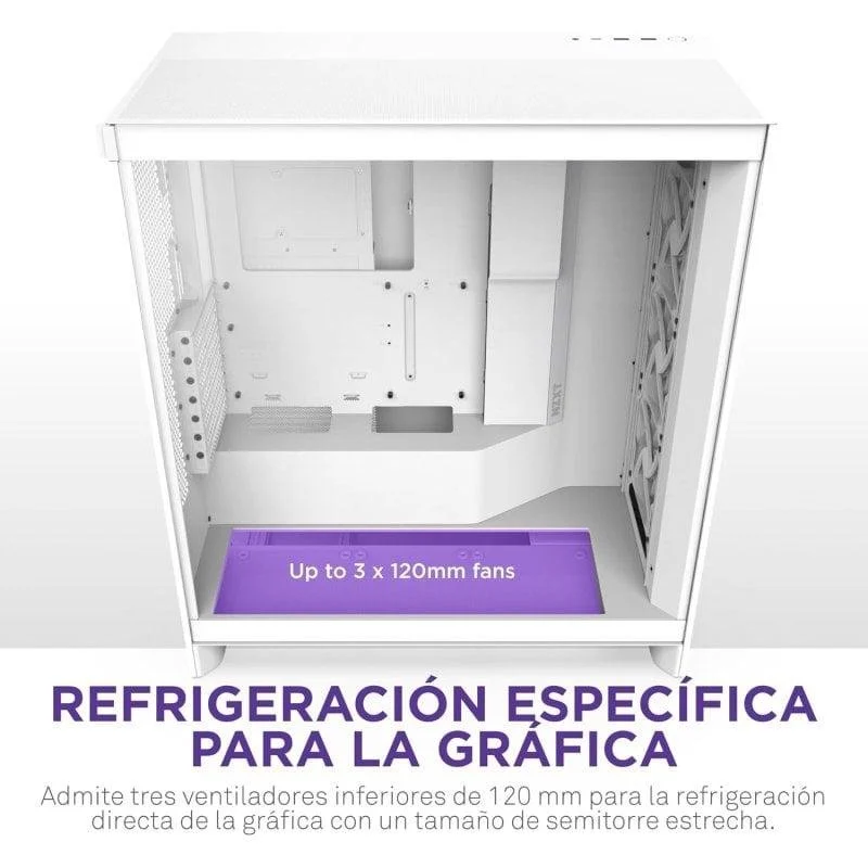 NZXT H7 Flow 2024 Vidro Templado USB 3.2 Branca - Image 2