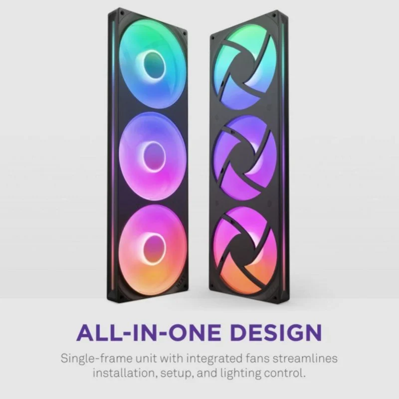 NZXT F420 RGB Core Bloco de 3x Ventoinhas 140mm PWM 98.61 CFM Preto - Image 2