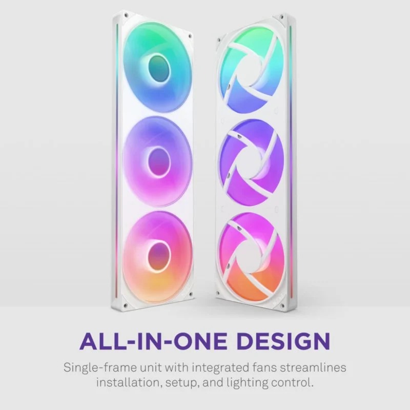 NZXT F420RGB Core Fan Single Frame Bloco de 3x Ventoinhas Branco - Image 3
