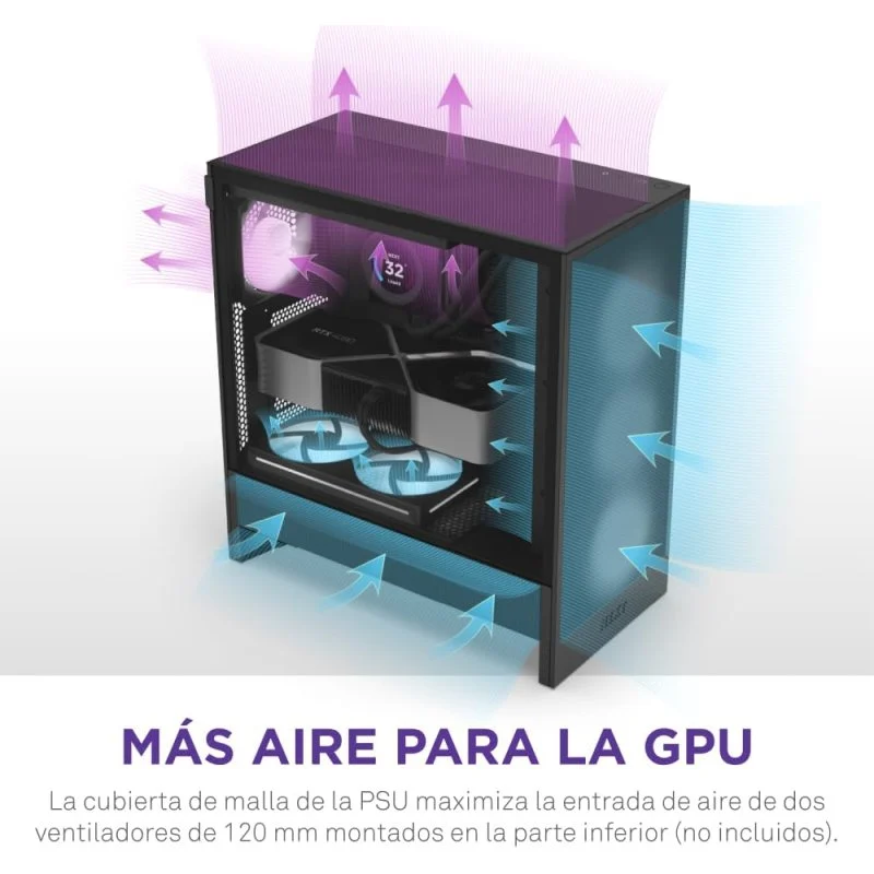 NZXT H5 Flow RGB 2024 Midi Tower E-ATX USB-C Preta - Image 6