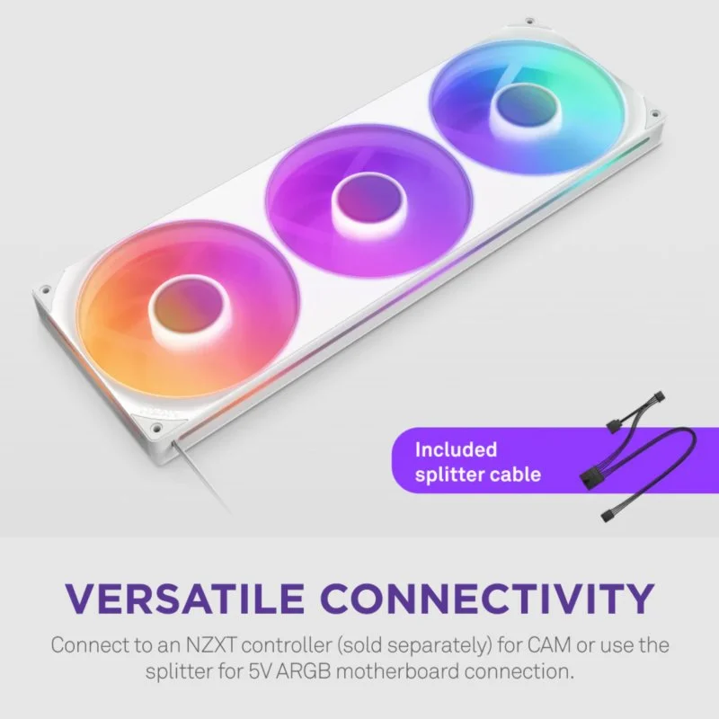 NZXT F420RGB Core Fan Single Frame Bloco de 3x Ventoinhas Branco - Image 2