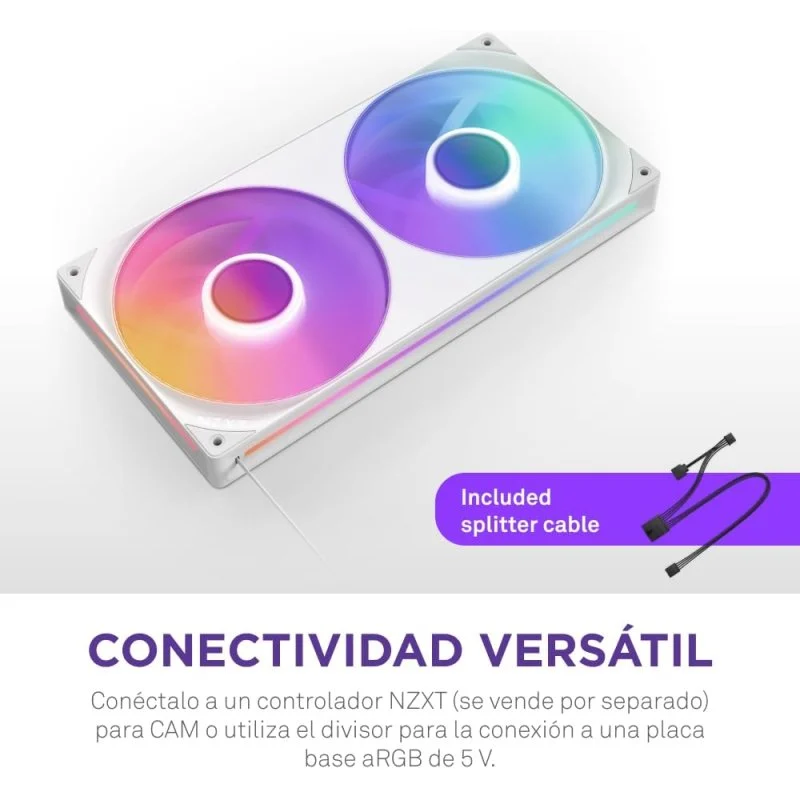 NZXT F240 RGB Core Bloco de Ventoinhas Suplementares 240mm Branco - Image 3
