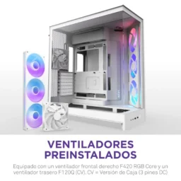 NZXT H9 Flow RGB Caixa E-ATX com Vidro Temperado e 3x Ventoinhas 140mm RGB Branca - Thumbnail Image 2