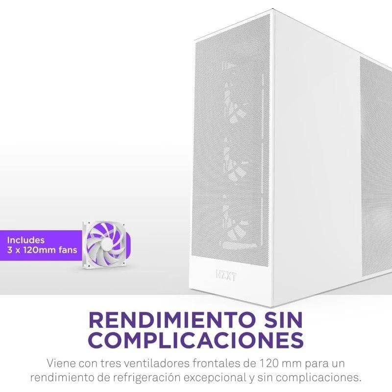 NZXT H7 Flow 2024 Vidro Templado USB 3.2 Branca - Image 3