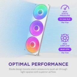 NZXT F420RGB Core Fan Single Frame Bloco de 3x Ventoinhas Branco - Thumbnail Image 5