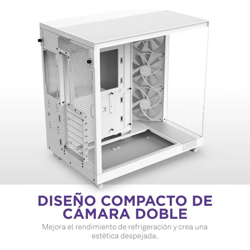 NZXT H6 Flow RGB Mid Tower Vidro Temperado USB-C Branca - Image 4