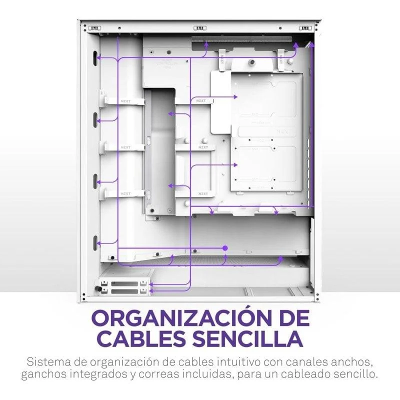 NZXT H7 Flow 2024 Vidro Templado USB 3.2 Branca - Image 4