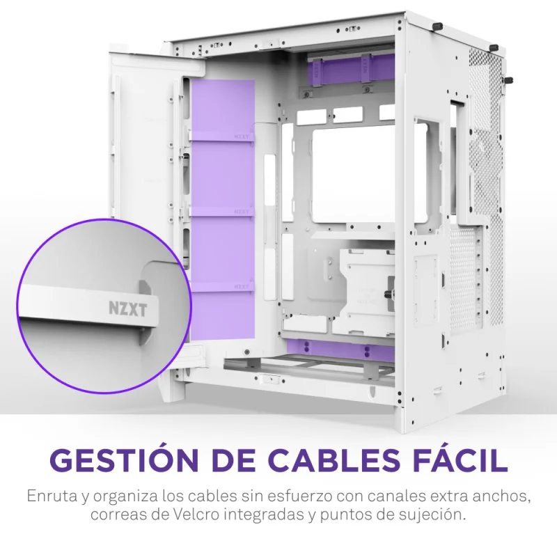 NZXT H9 Flow RGB Caixa E-ATX com Vidro Temperado e 3x Ventoinhas 140mm RGB Branca - Image 3