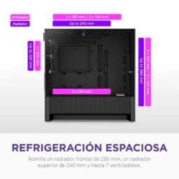 NZXT H3 Flow Midi Tower Micro-ATX com Vidro Temperado Preta - Thumbnail Image 4
