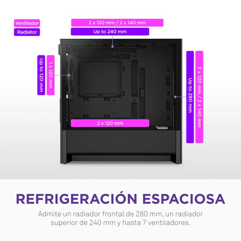 NZXT H3 Flow Midi Tower Micro-ATX com Vidro Temperado Preta - Image 4