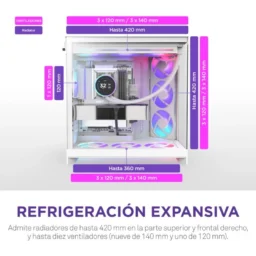 NZXT H9 Flow RGB Caixa E-ATX com Vidro Temperado e 3x Ventoinhas 140mm RGB Branca - Thumbnail Image 4