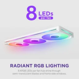 NZXT F420RGB Core Fan Single Frame Bloco de 3x Ventoinhas Branco - Thumbnail Image 4