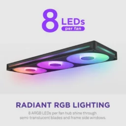 NZXT F420 RGB Core Bloco de 3x Ventoinhas 140mm PWM 98.61 CFM Preto - Thumbnail Image 4