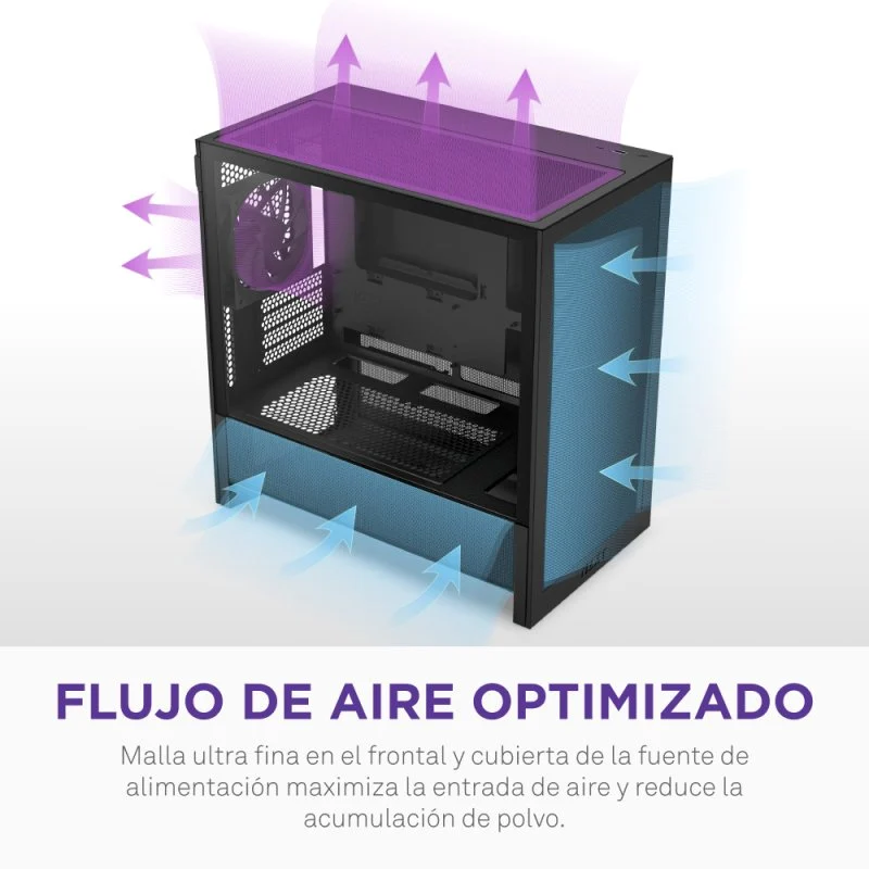 NZXT H3 Flow Midi Tower Micro-ATX com Vidro Temperado Preta - Image 5