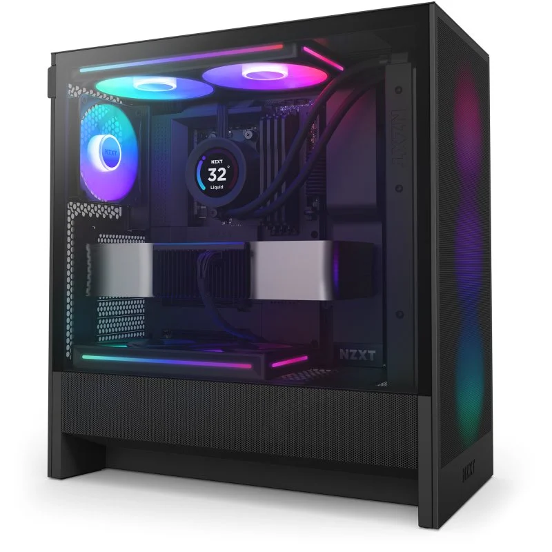 NZXT H5 Flow RGB 2024 Midi Tower E-ATX USB-C Preta - Image 3