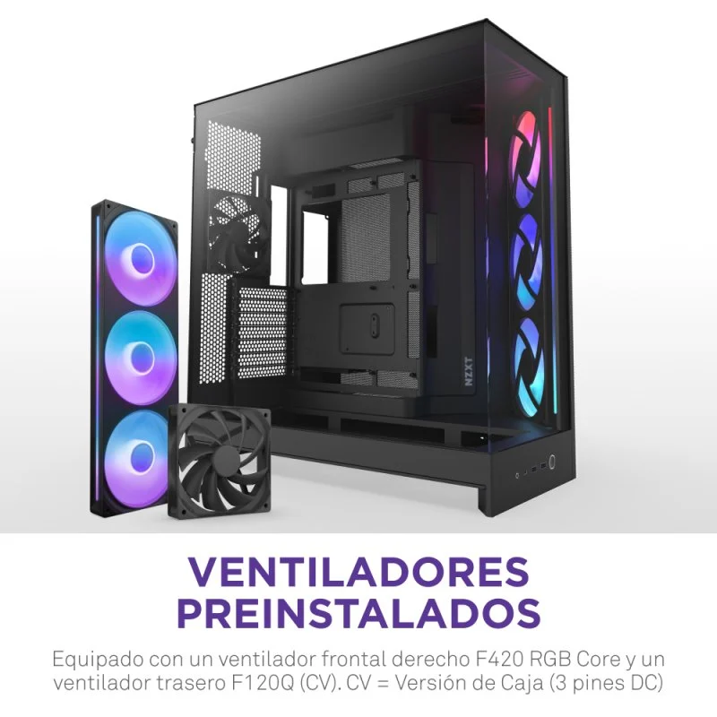 NZXT H9 Flow RGB Caixa E-ATX com Iluminação Preta - Image 7
