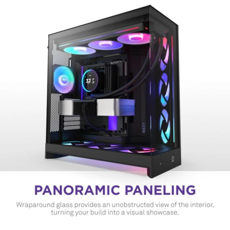 NZXT H9 Flow RGB+ Caixa E-ATX com Vidro Temperado e Iluminação RGB Preta - Image 6