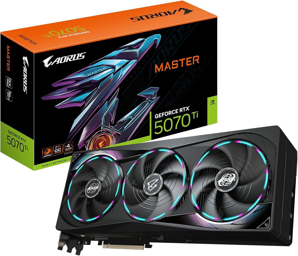 Gigabyte RTX 5070 Ti AORUS MASTER 16GB GDDR7 Reflex 2 RTX AI DLSS4 - Image 1