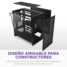 NZXT H3 Flow Midi Tower Micro-ATX com Vidro Temperado Preta - Thumbnail Image 7