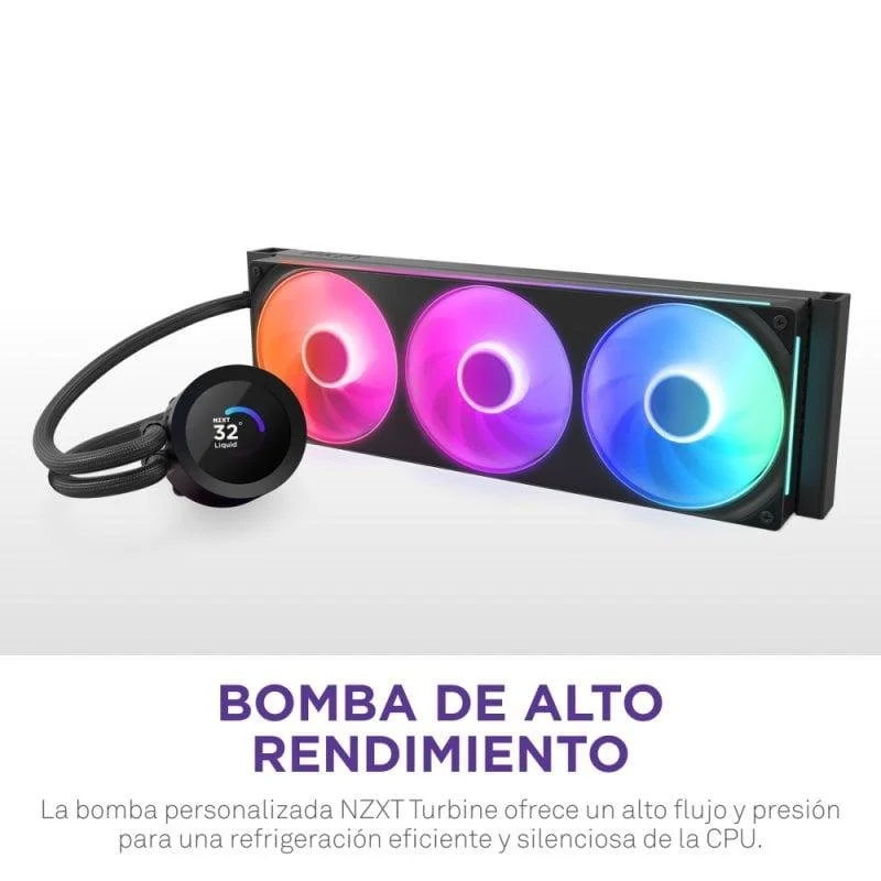 NZXT Kraken Plus 360mm 3 Ventoinhas RGB Ecrã LCD - Image 2