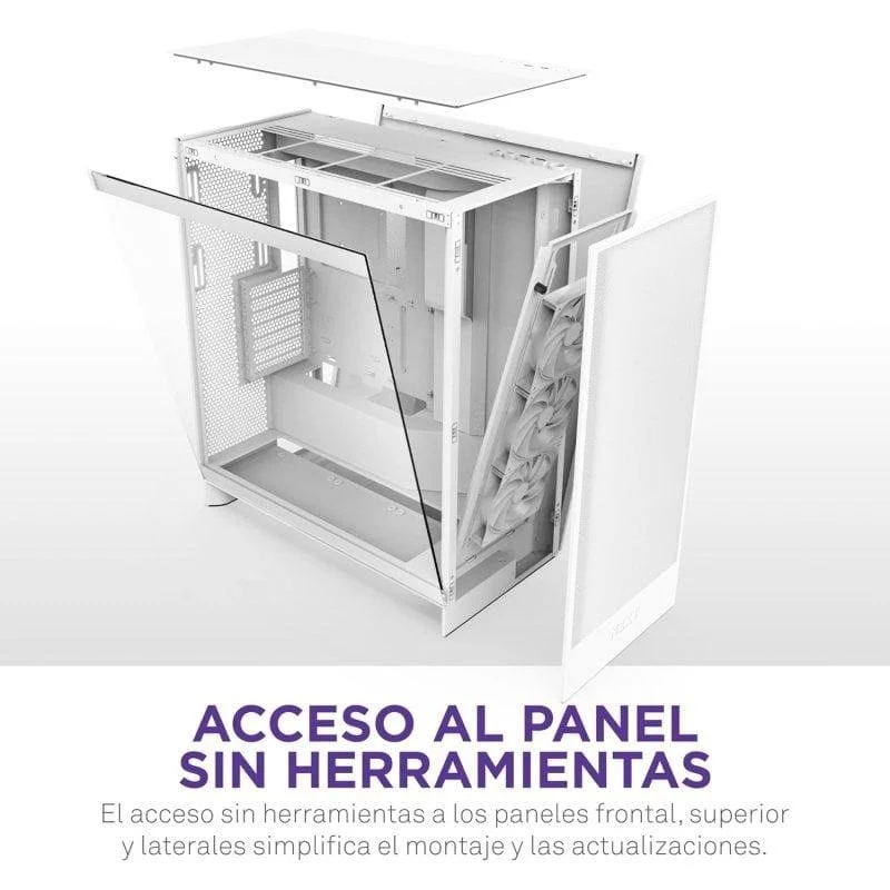 NZXT H7 Flow 2024 Vidro Templado USB 3.2 Branca - Image 8