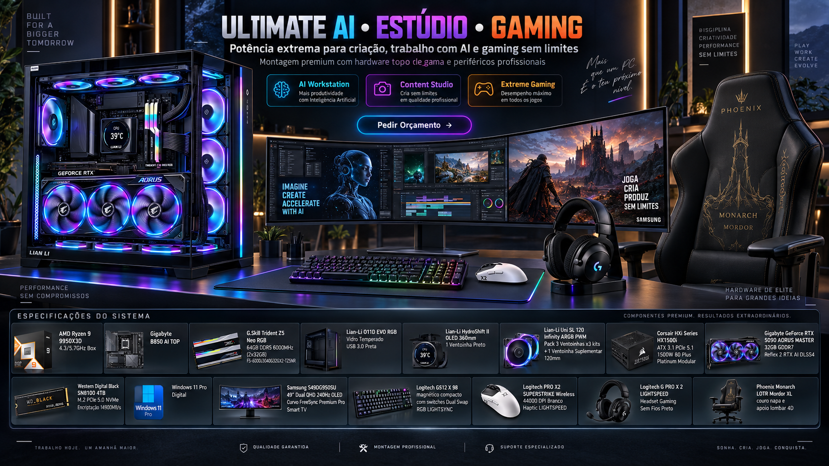 ISG Ultimante Edition - Ryzen 9 9950X3D/64GB 6000/M.2 4TB/Gigabyte RTX5090 32GB - Image 1
