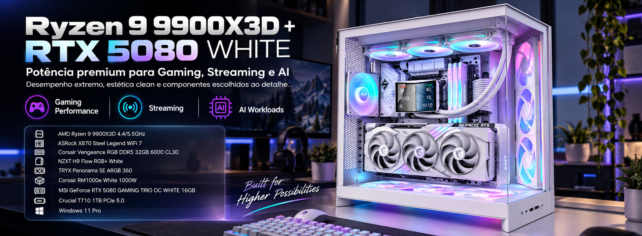 ISG Cesar Extreme Gaming - Ryzen 9 9900X3D/Corsair 32GB 6000/MSI RTX5080 16GB - Image 1