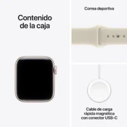Apple Watch SE 3 GPS 40mm Caixa Alumínio Starlight Bracelete Desportiva Areia M/L - Thumbnail Image 4