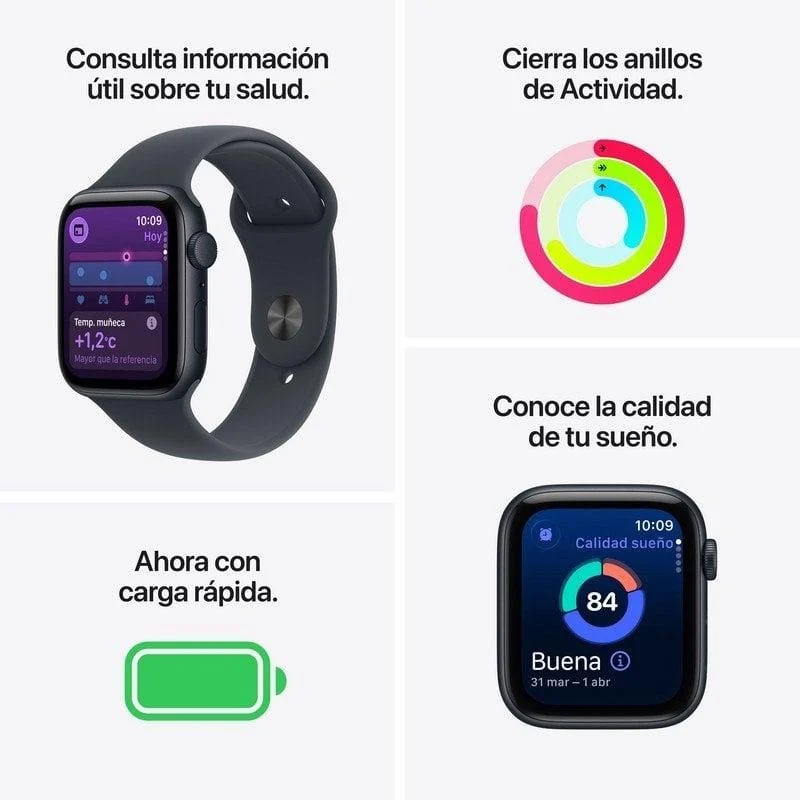 Apple Watch SE 3 GPS 40mm Alumínio Starlight Bracelete Desportiva M/L Detetor Quedas - Image 3