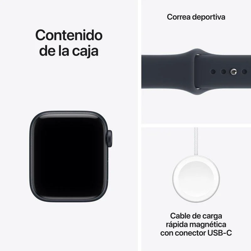 Apple Watch SE 3 GPS 40mm Alumínio Meia-Noite com Bracelete Desportiva Azul S/M - Image 3