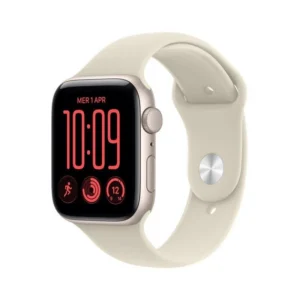 Apple Watch SE 3 GPS 44mm Alumínio Starlight com Bracelete Desportiva Sand S/M